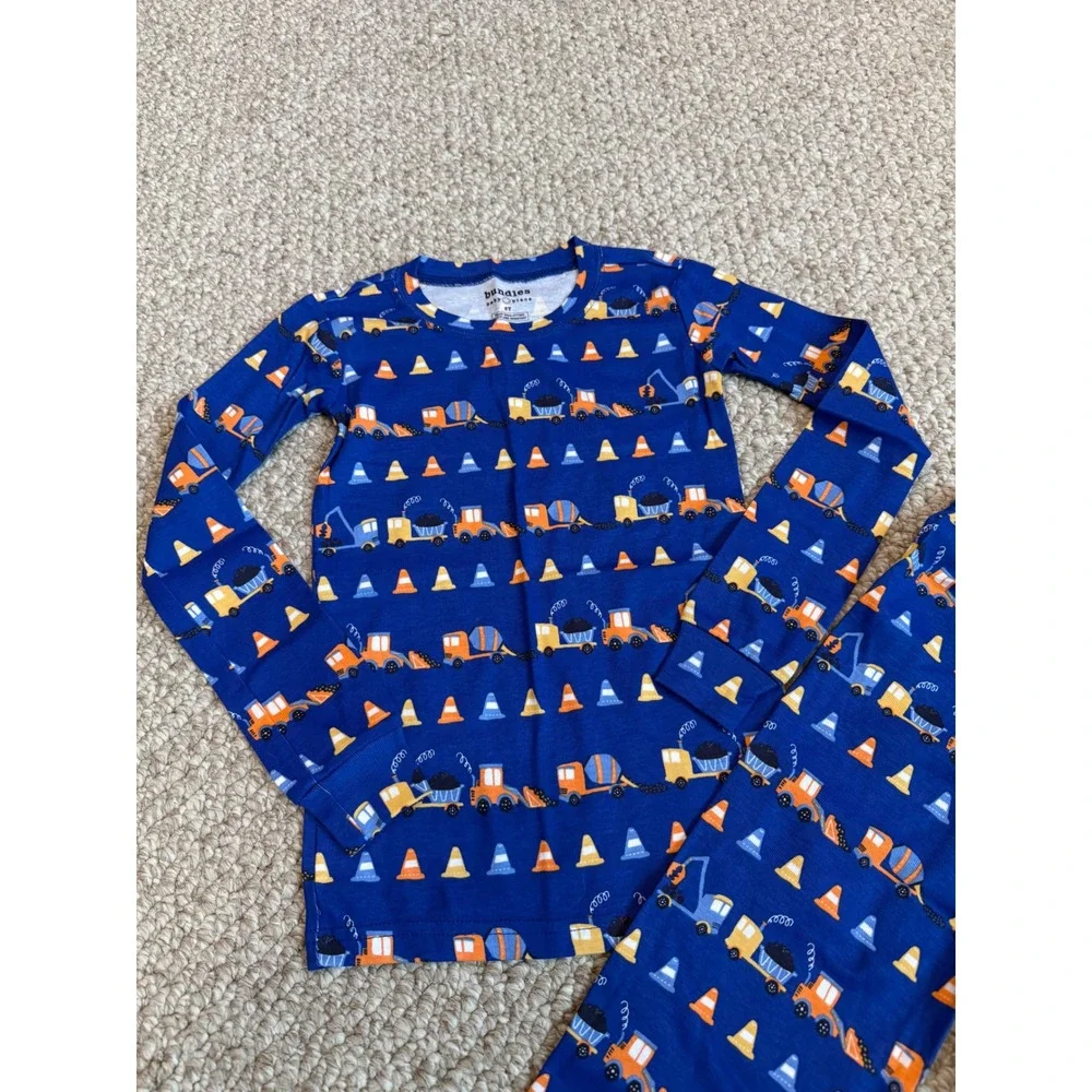 Baby Place Construction Trucks‎ Pavement Cones Pajama Set Kids Size 5T